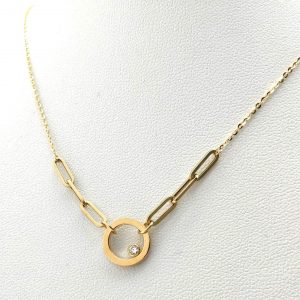 Gargantilla Oro 18k Con Circonita 22cm