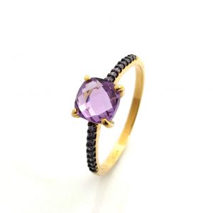 Anillo Oro 18k Con Amatista
