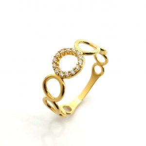 Anillo Oro 18k Con Circonita
