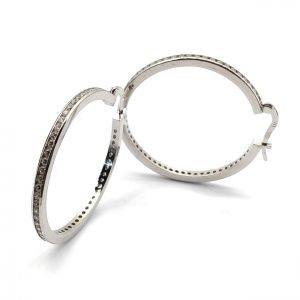 Argollas Plata 925mm Con Circonita