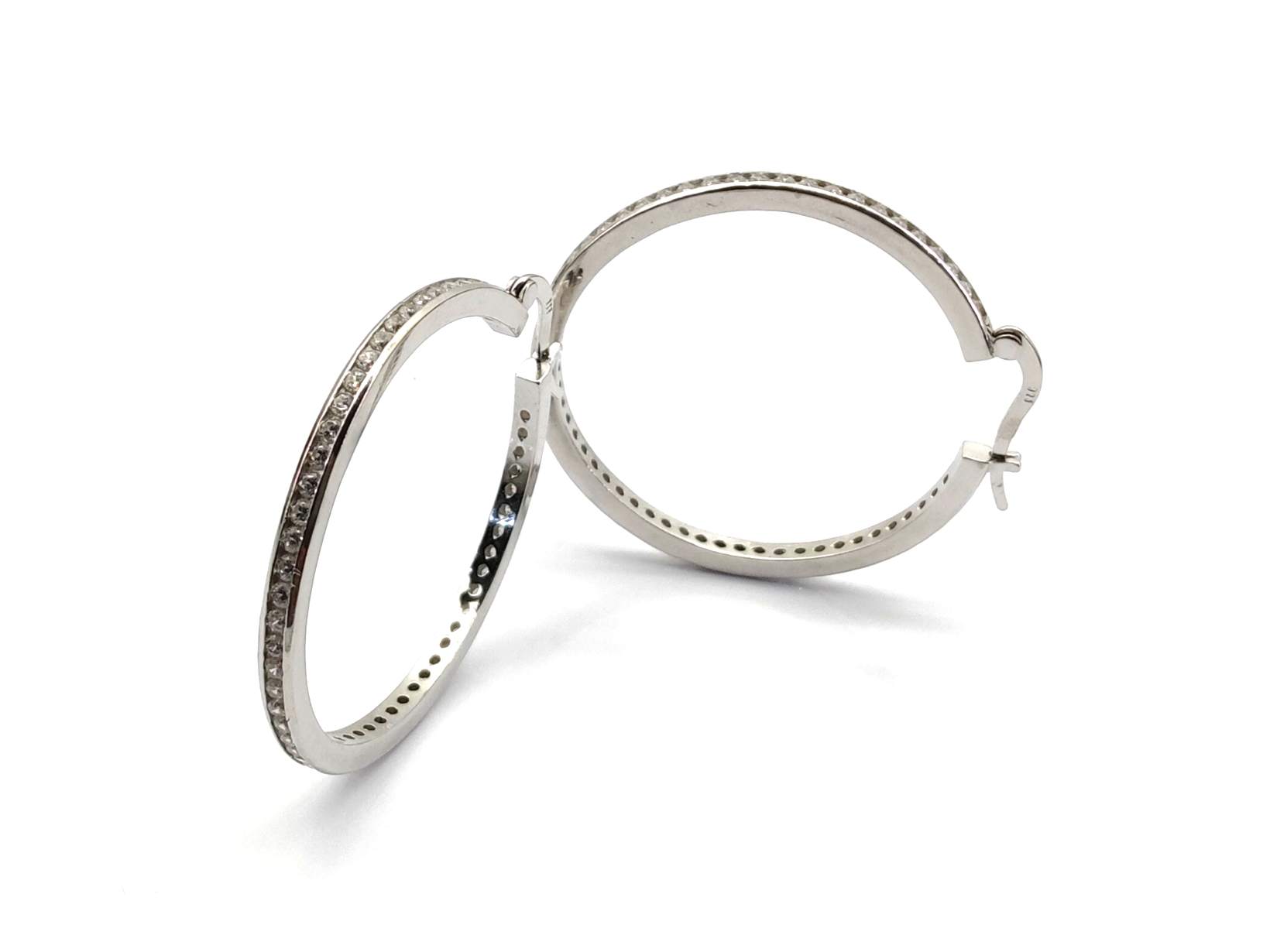Argollas Plata 925mm Con Circonita