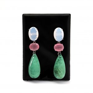 Pendientes Plata 925mm Con Cuarzo
