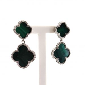 Pendientes Plata 925mm Con Malaquita