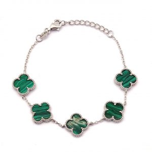 Pulsera Plata 925mm Con Malaquita