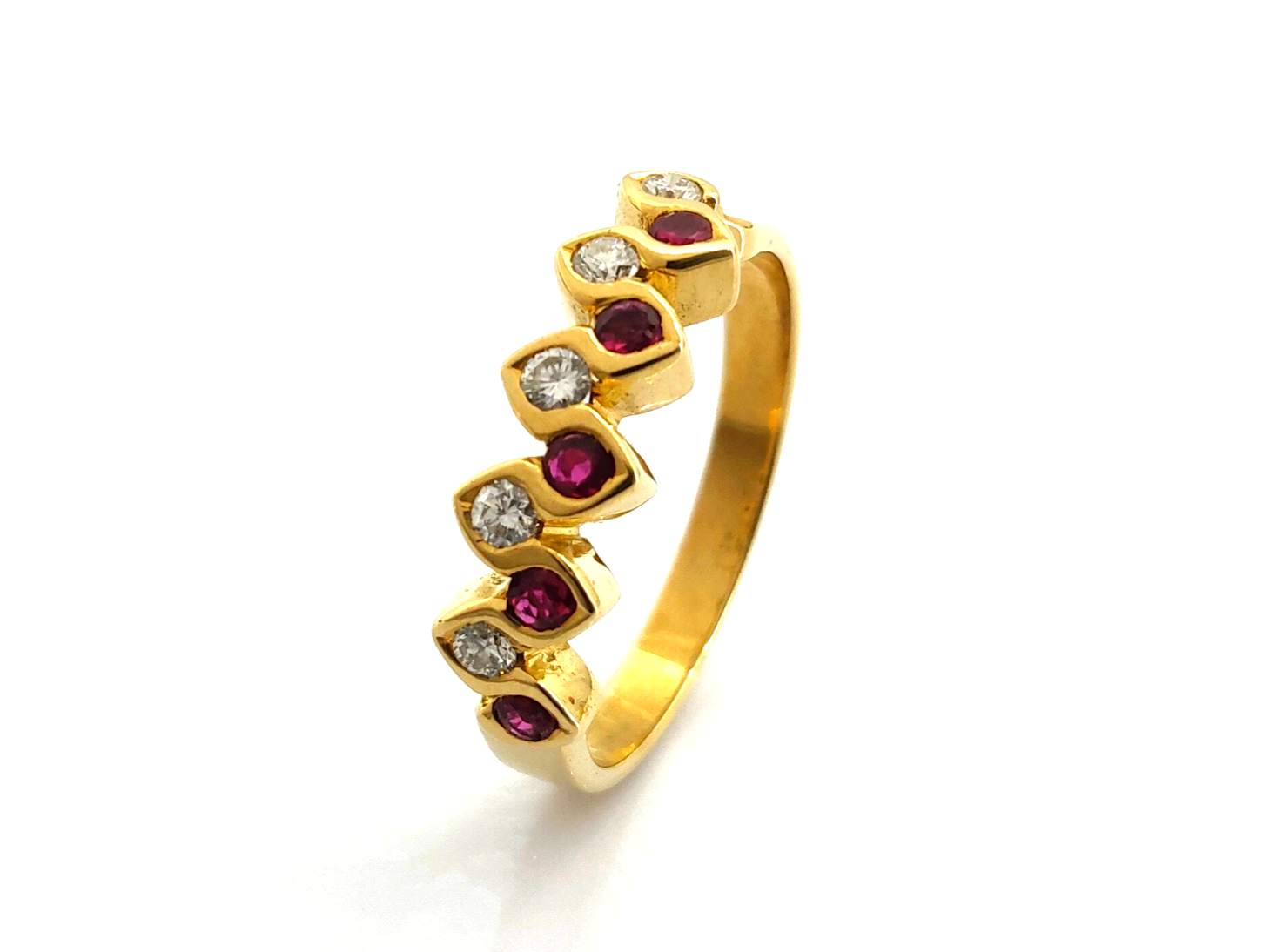 Anillo Oro 18k Con Diamante,Rubi
