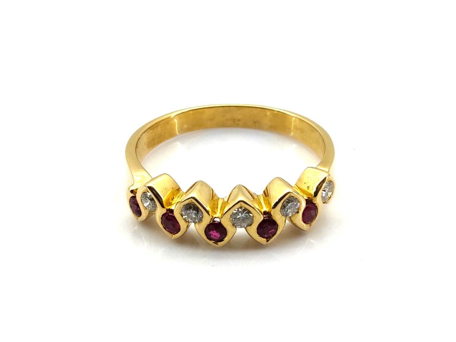 Anillo Oro 18k Con Diamante,Rubi - Imagen 2