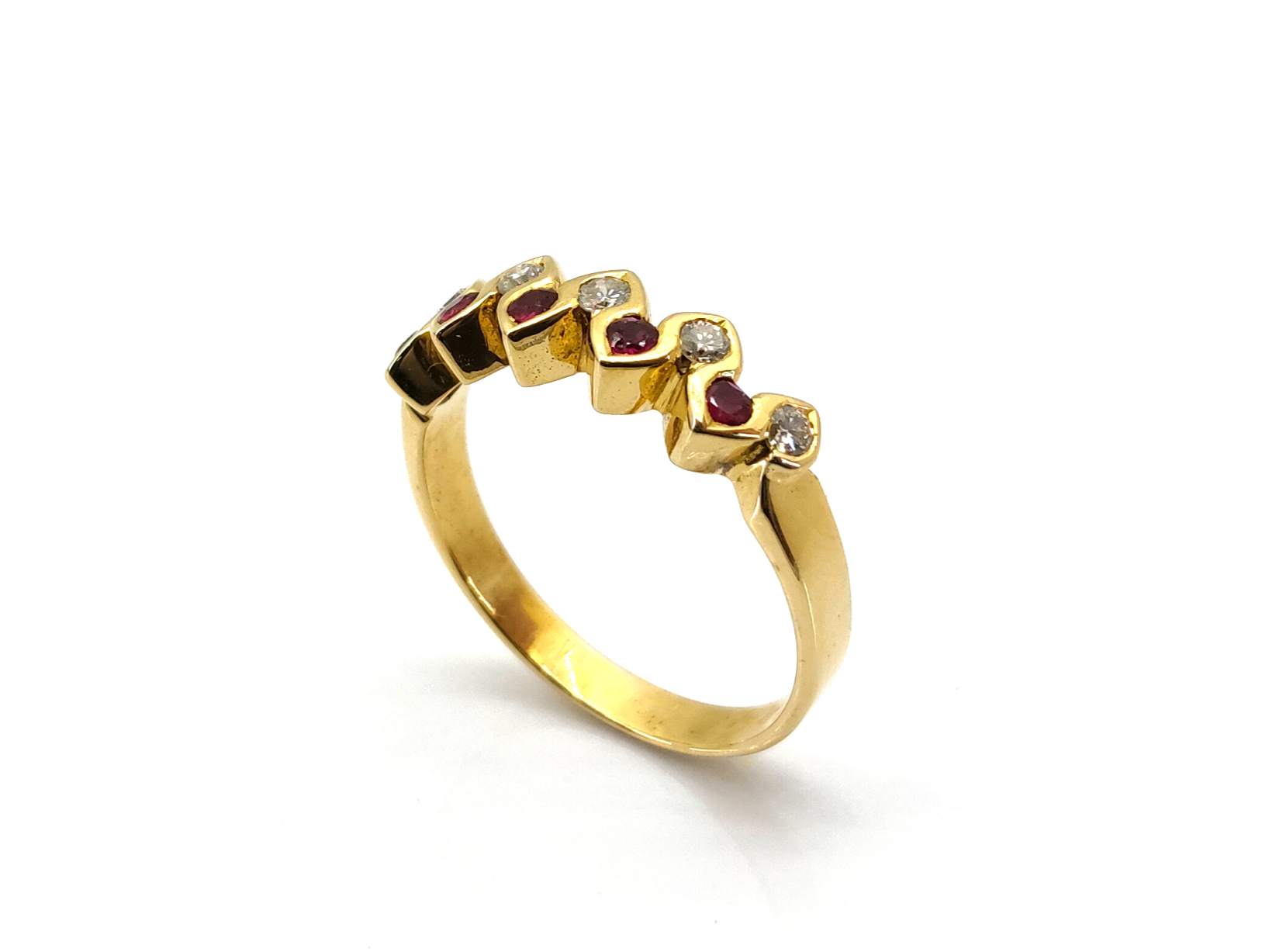 Anillo Oro 18k Con Diamante,Rubi - Imagen 3