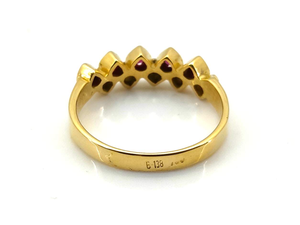 Anillo Oro 18k Con Diamante,Rubi - Imagen 4