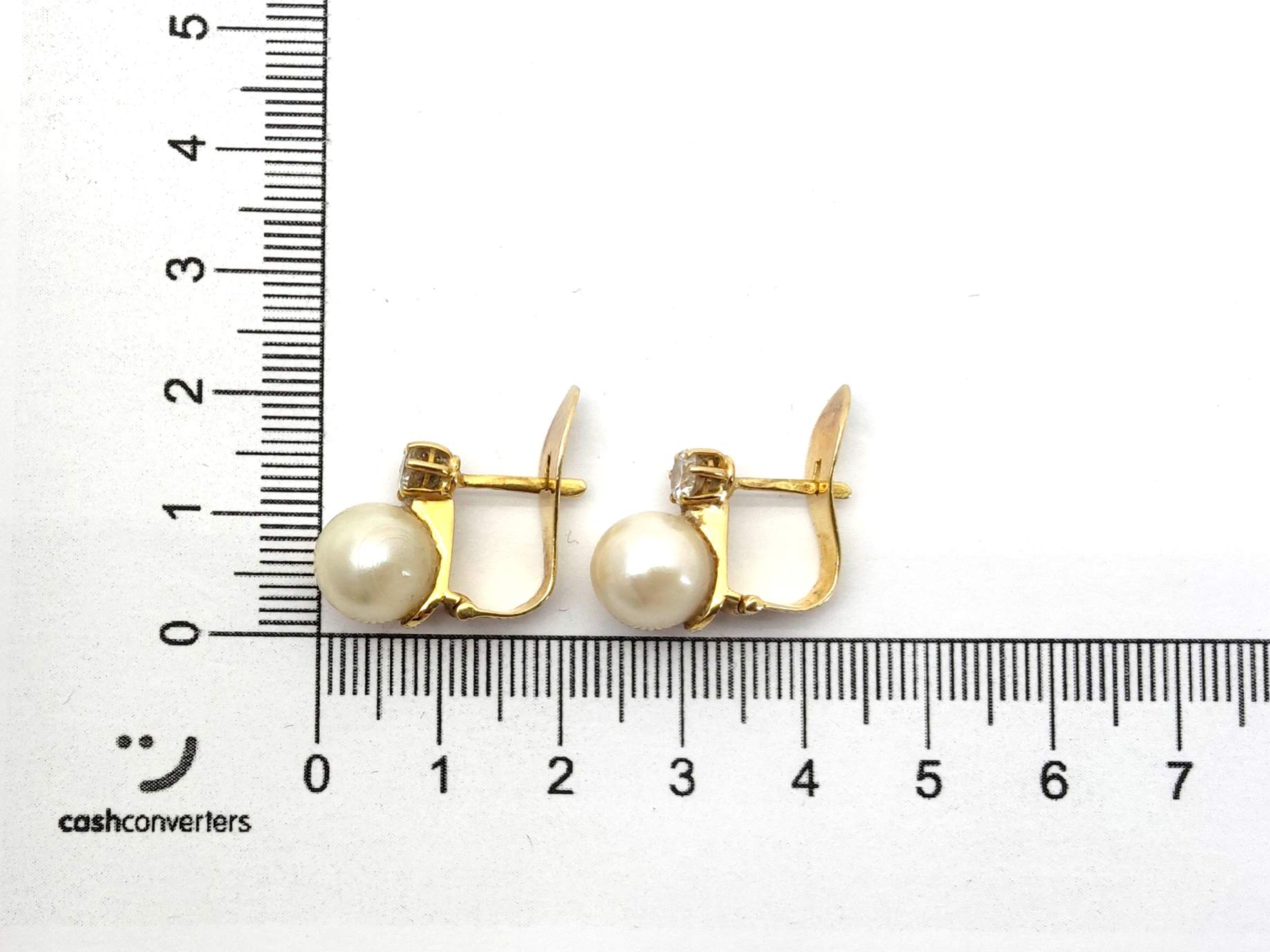 Pendientes Oro 18k Con Diamante,Perla - Imagen 4