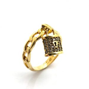 Anillo Oro 18k Con Circonita
