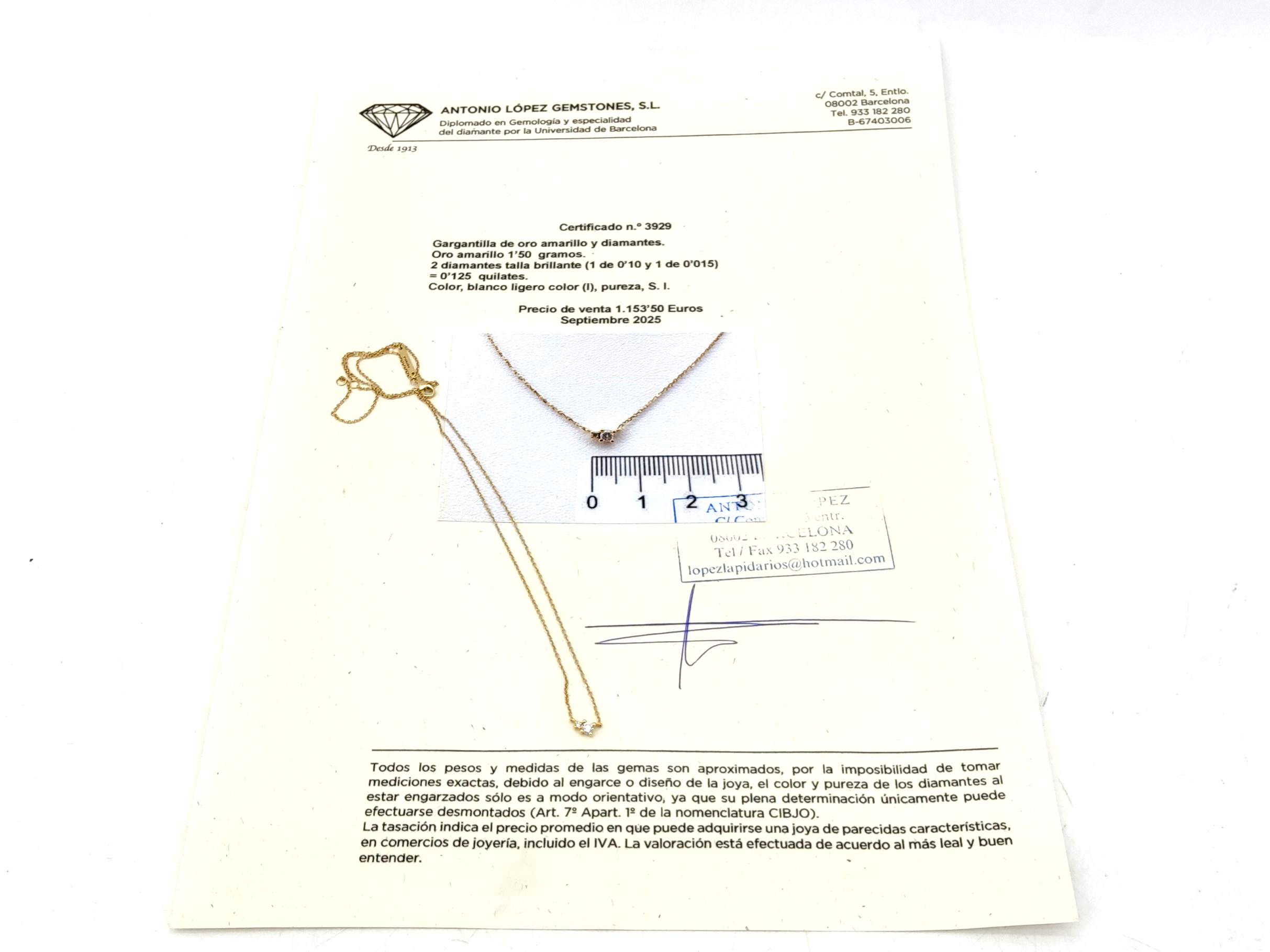 Cadena Oro 18k Con Diamante 22cm - Imagen 6