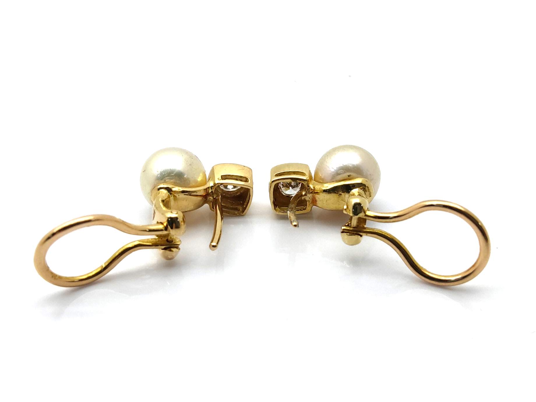 Pendientes Oro 18k Con Diamante,Perla - Imagen 3