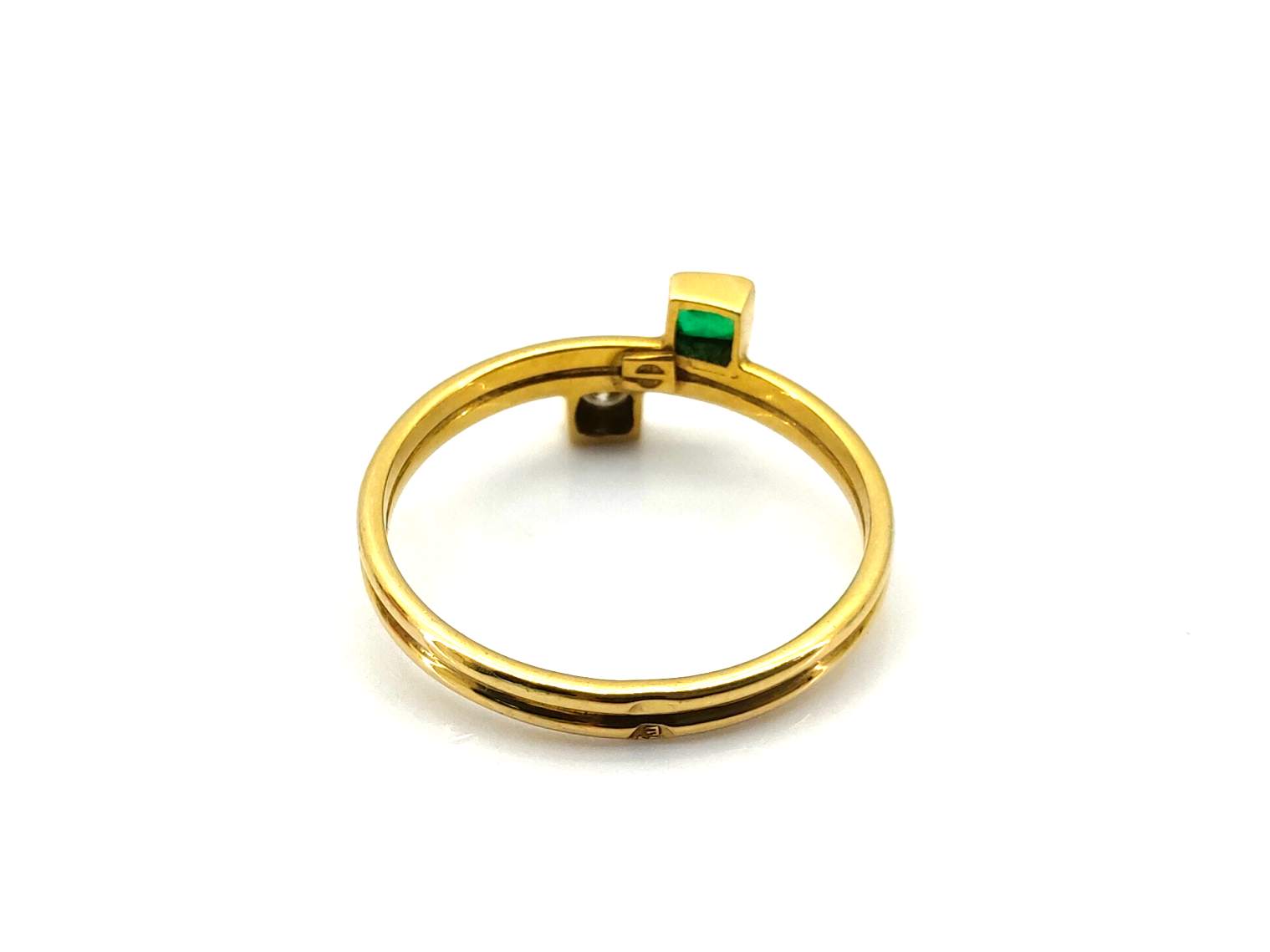 Anillo Oro 18k Con Diamante,Esmeralda - Imagen 4