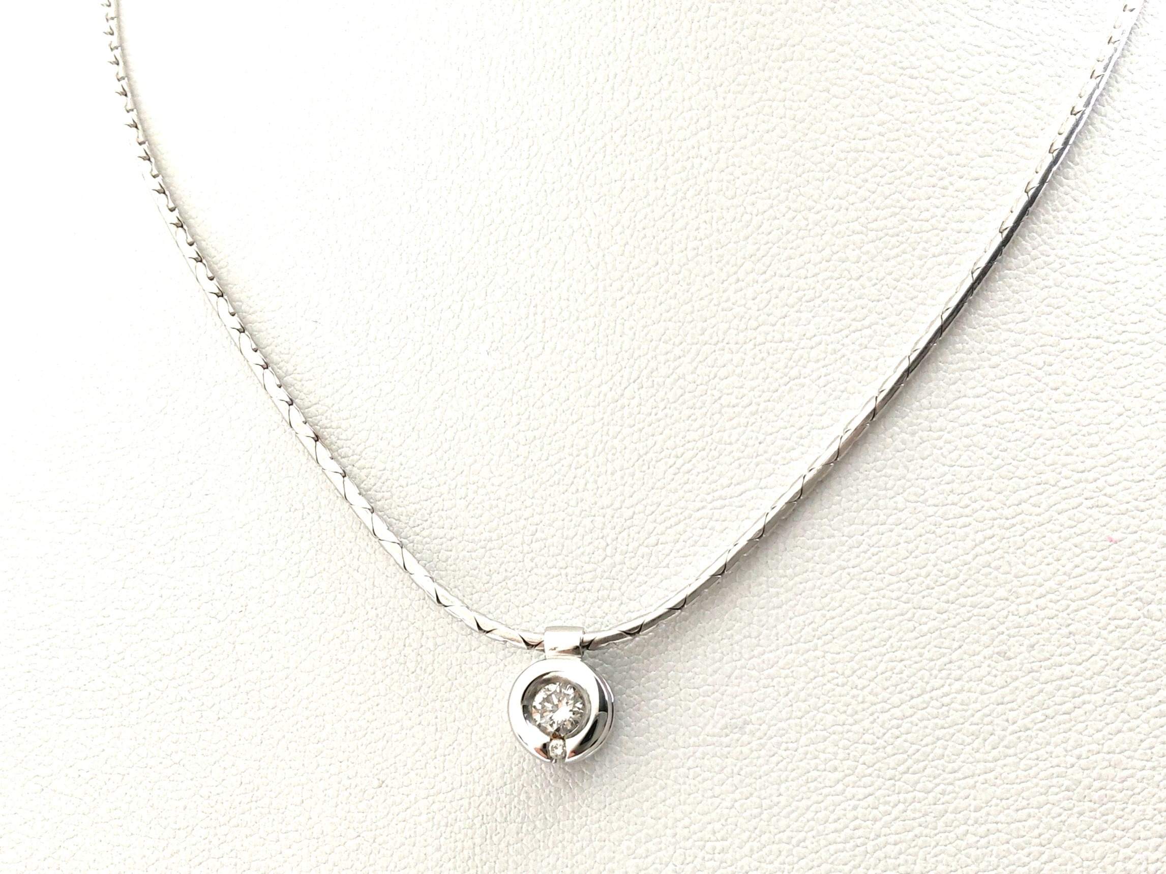Cadena Oro 18k Con Diamante 20cm