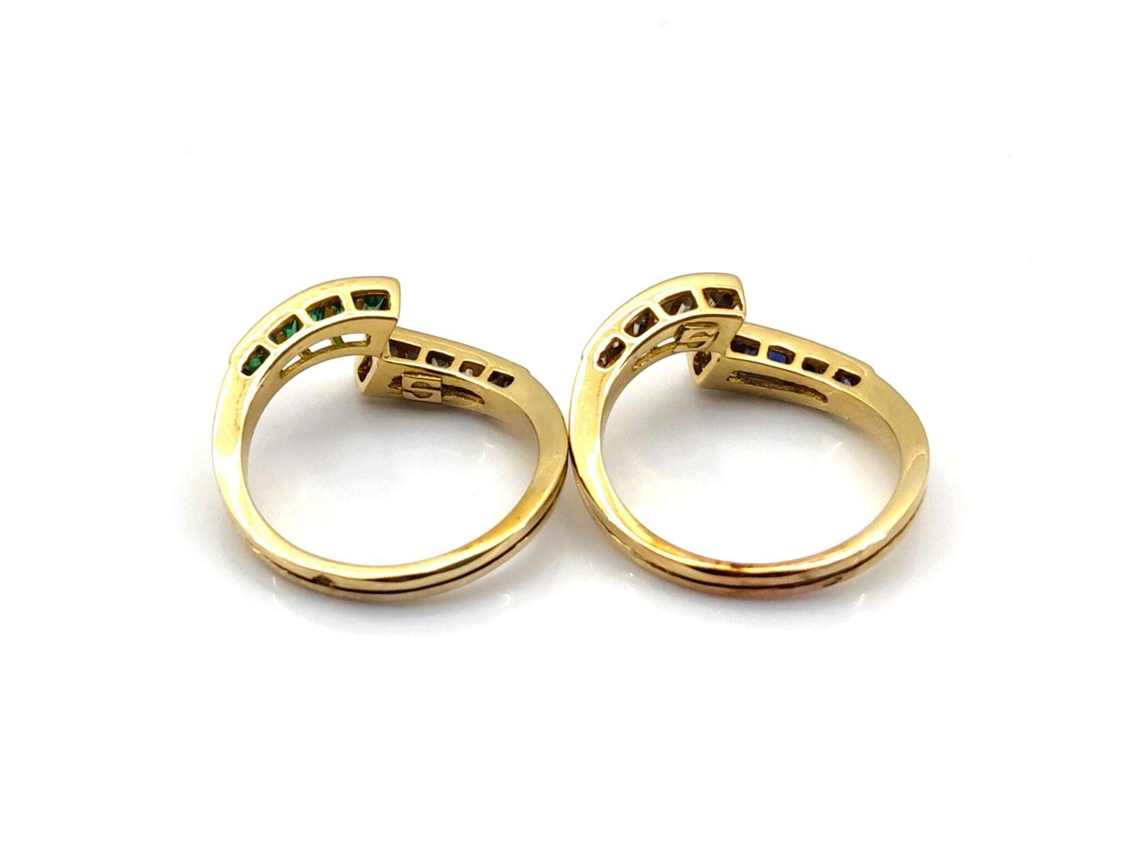 Anillo Oro 18k Con Aguamarina,Circonita,Esmeralda - Imagen 4