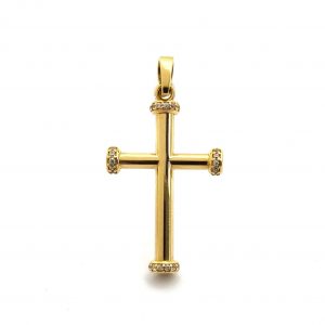 Crucifijo Oro 18k Con Circonita
