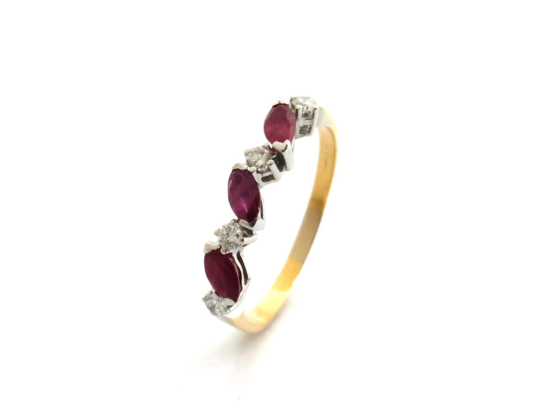 Anillo Oro 18k Con Diamante,Rubi