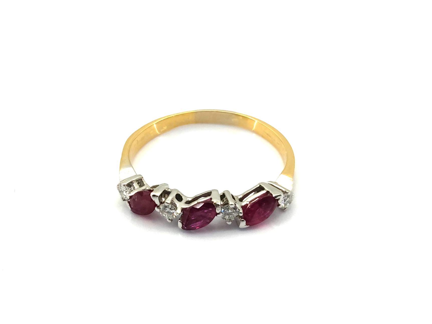Anillo Oro 18k Con Diamante,Rubi - Imagen 2