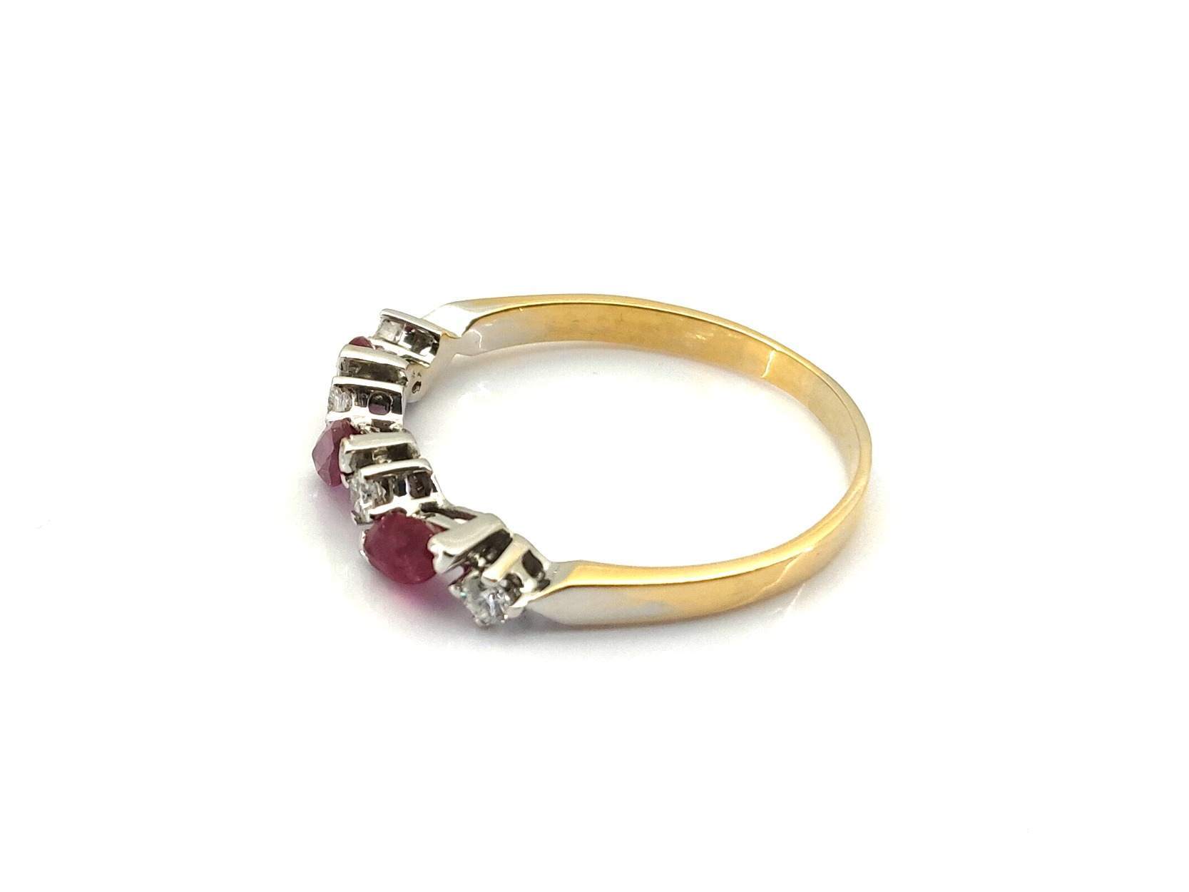 Anillo Oro 18k Con Diamante,Rubi - Imagen 3