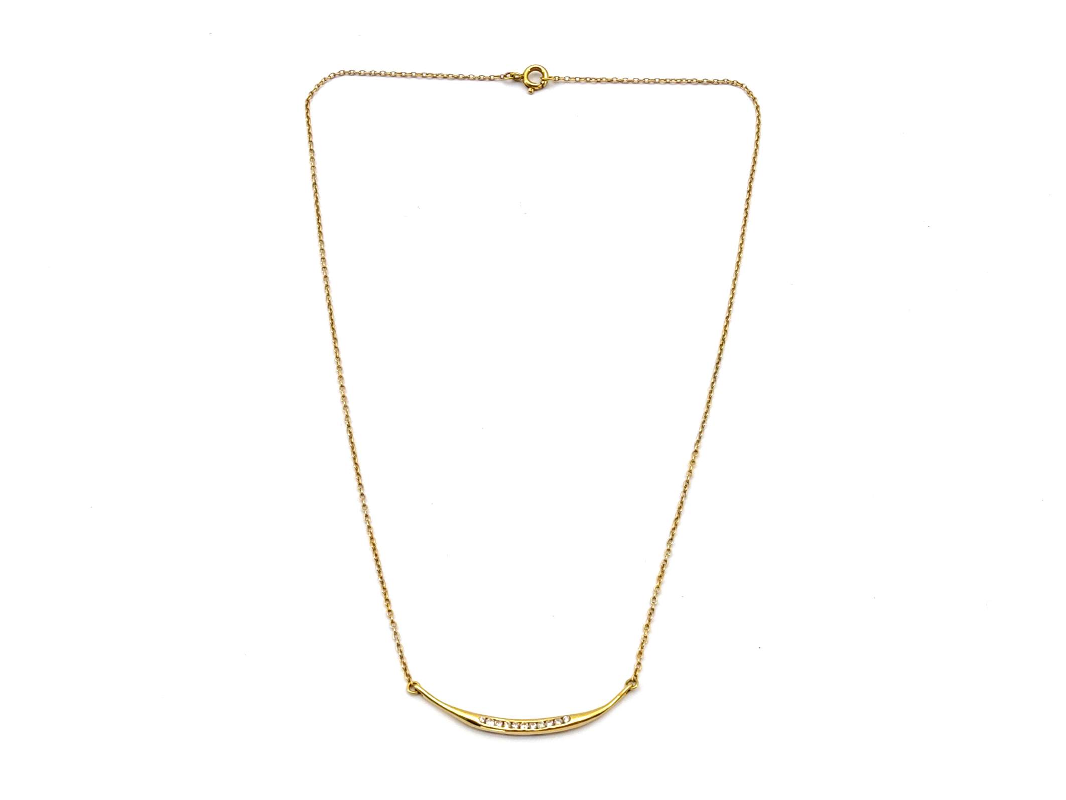 Gargantilla Oro 18k Con Diamante 20cm - Imagen 2