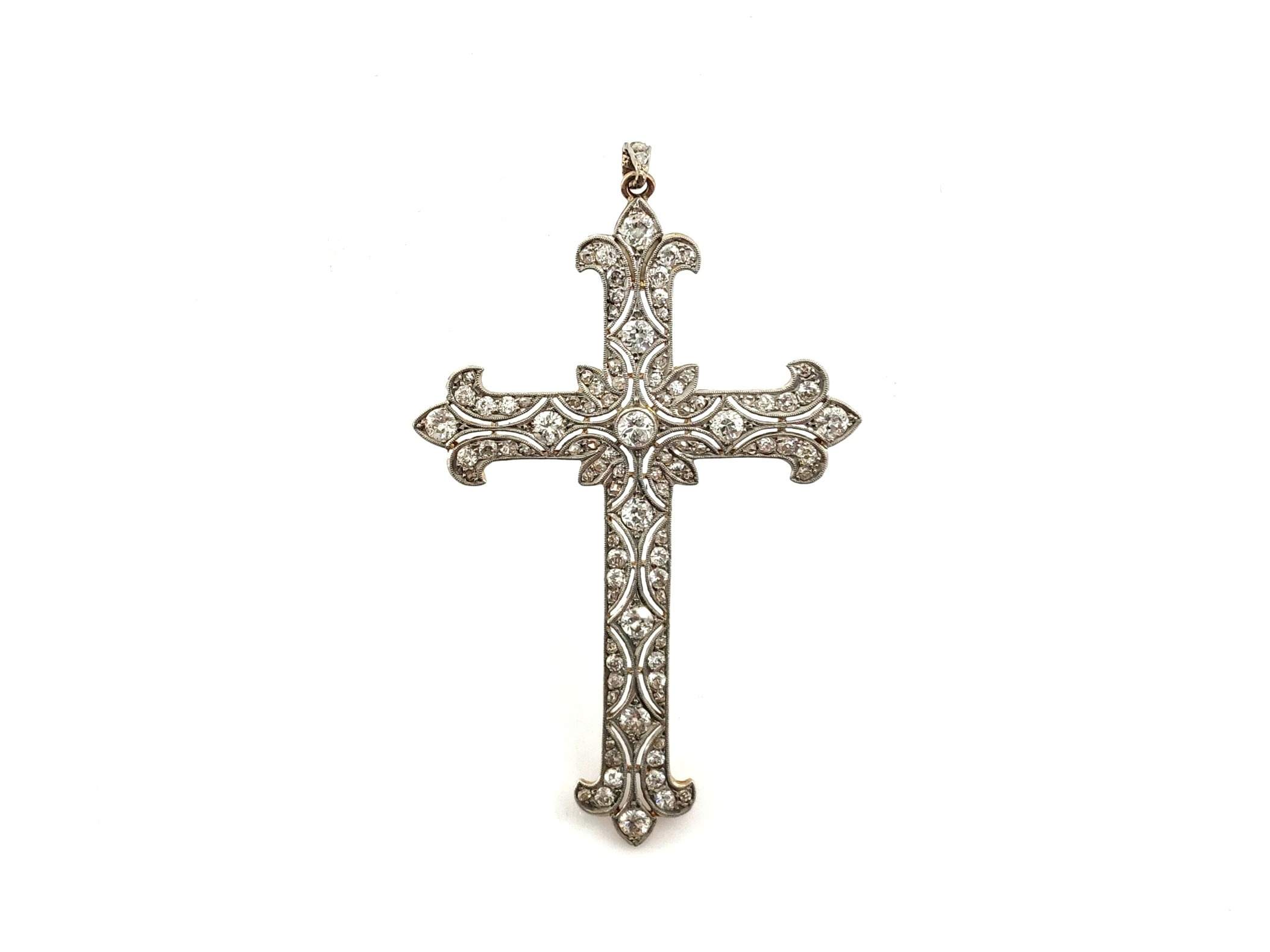 Crucifijo Oro 18k Con Diamante