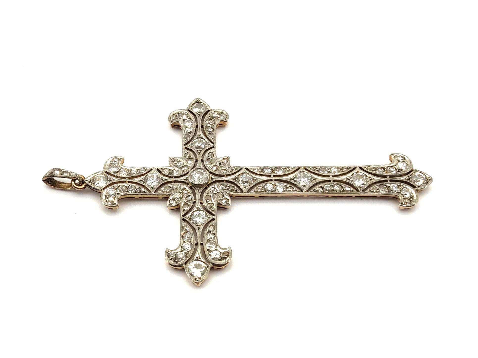 Crucifijo Oro 18k Con Diamante - Imagen 2