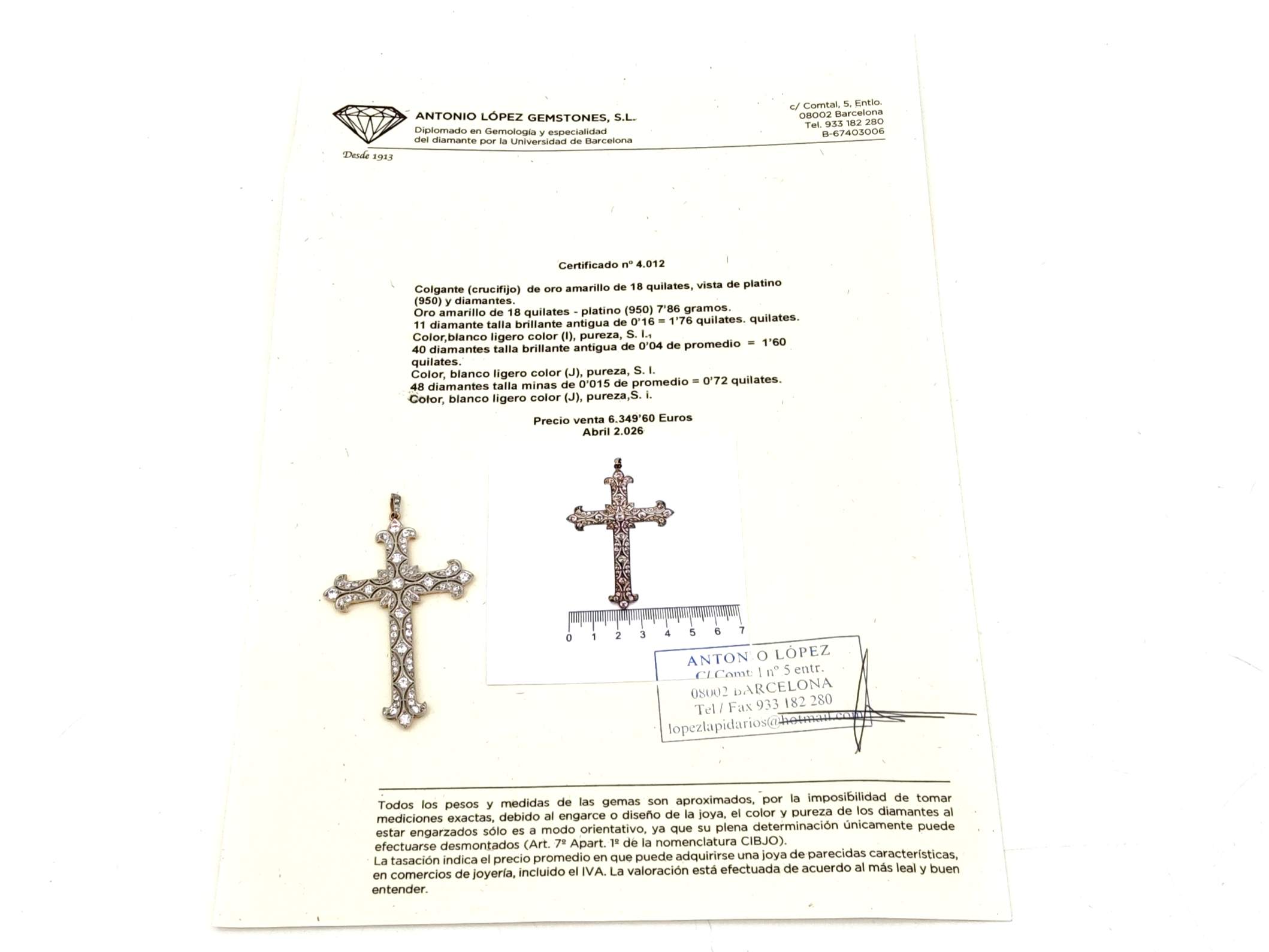 Crucifijo Oro 18k Con Diamante - Imagen 6