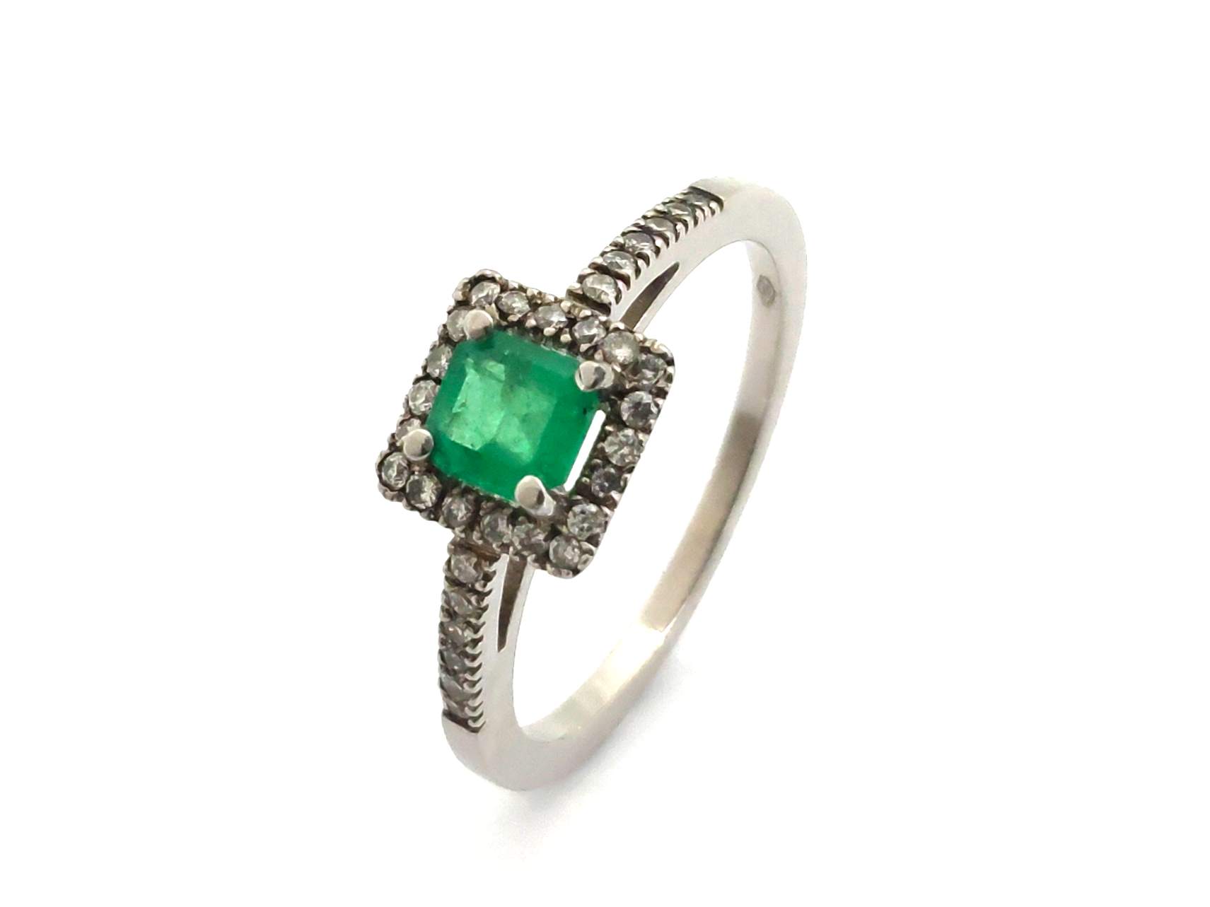 Sortija Oro 18k Con Diamante,Esmeralda