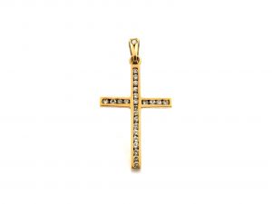 Crucifijo Oro 18k Con Diamante