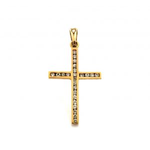 Crucifijo Oro 18k Con Diamante