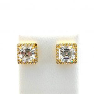 Pendientes Oro 18k Con Circonita