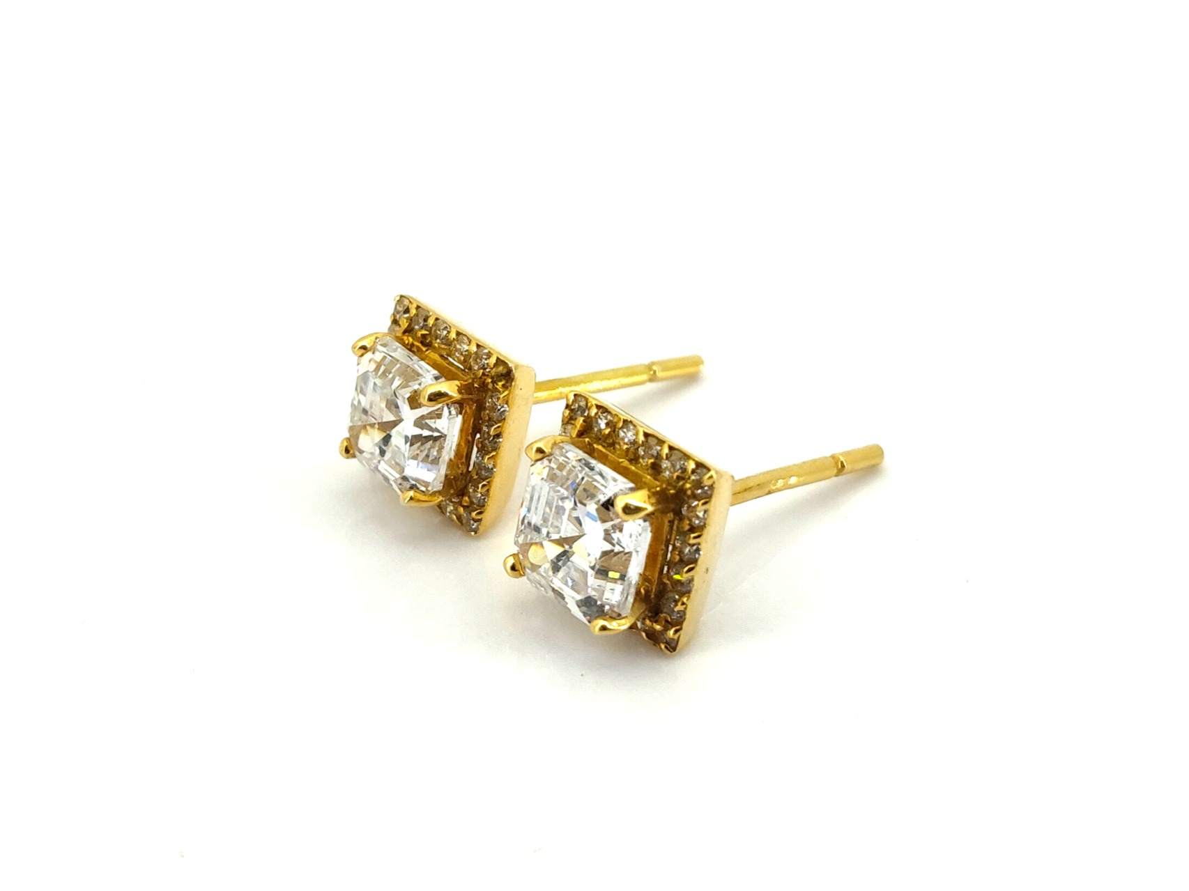 Pendientes Oro 18k Con Circonita - Imagen 2