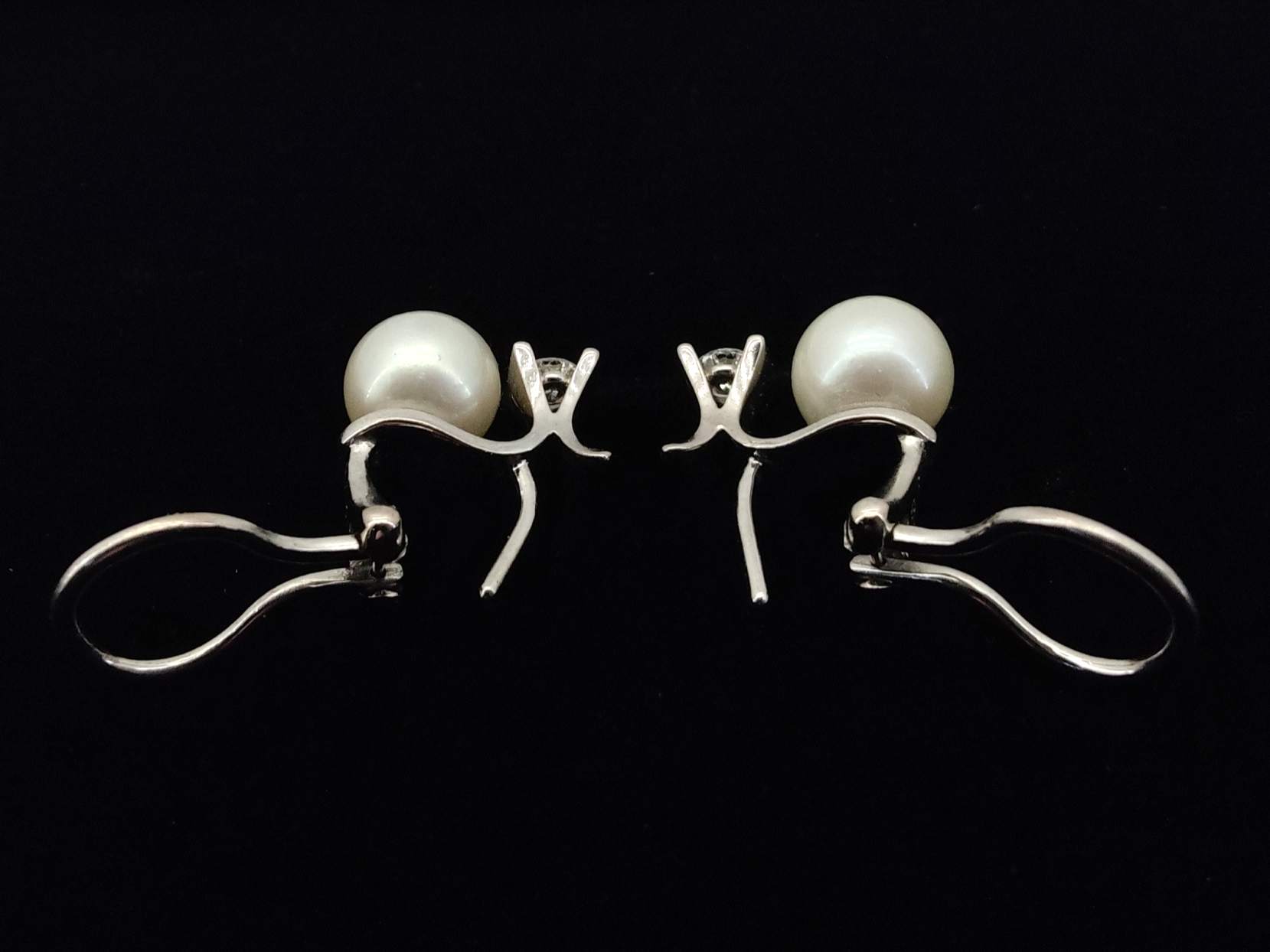 Pendientes Oro 18k Con Diamante,Perla - Imagen 3