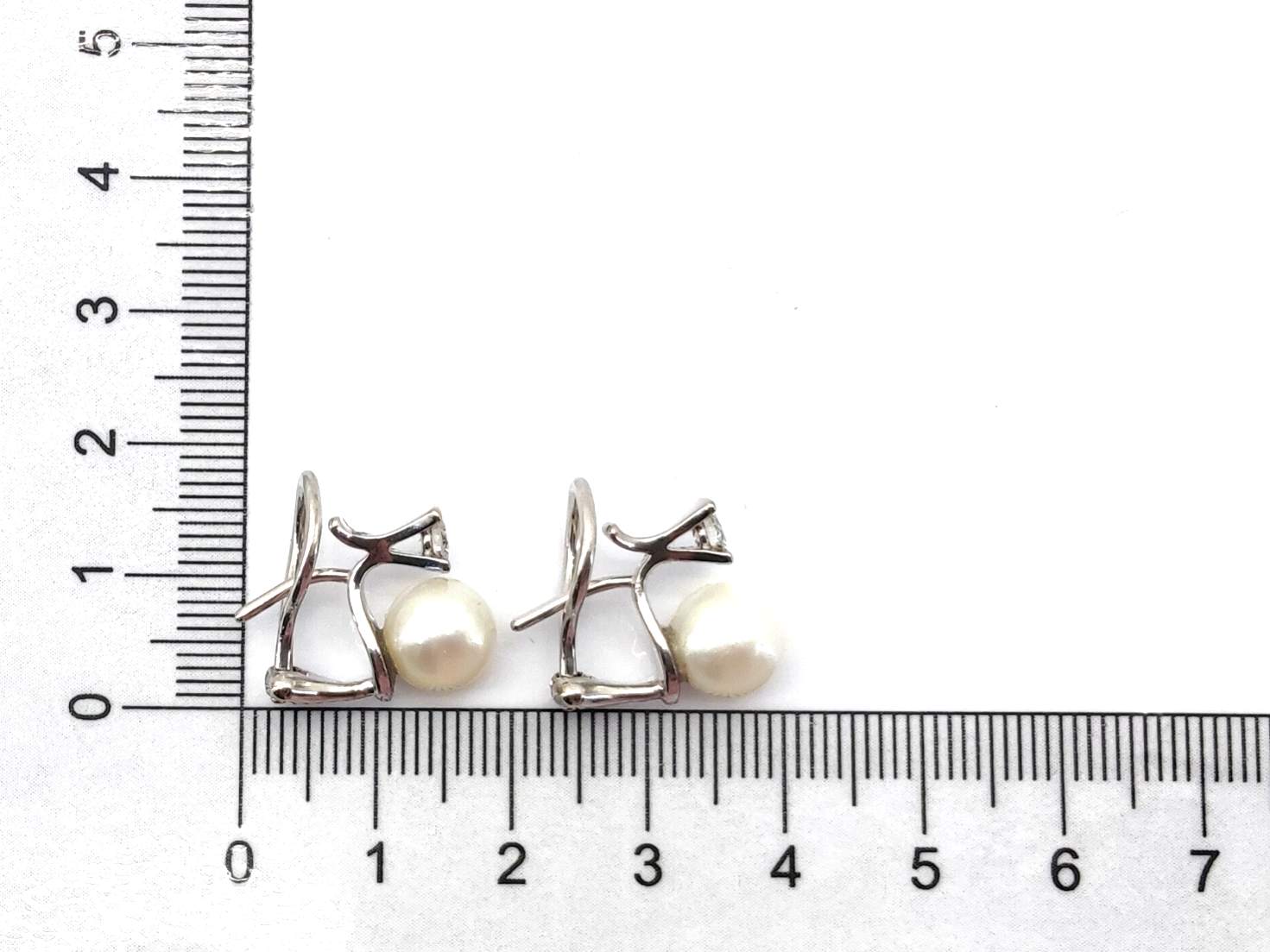 Pendientes Oro 18k Con Diamante,Perla - Imagen 4