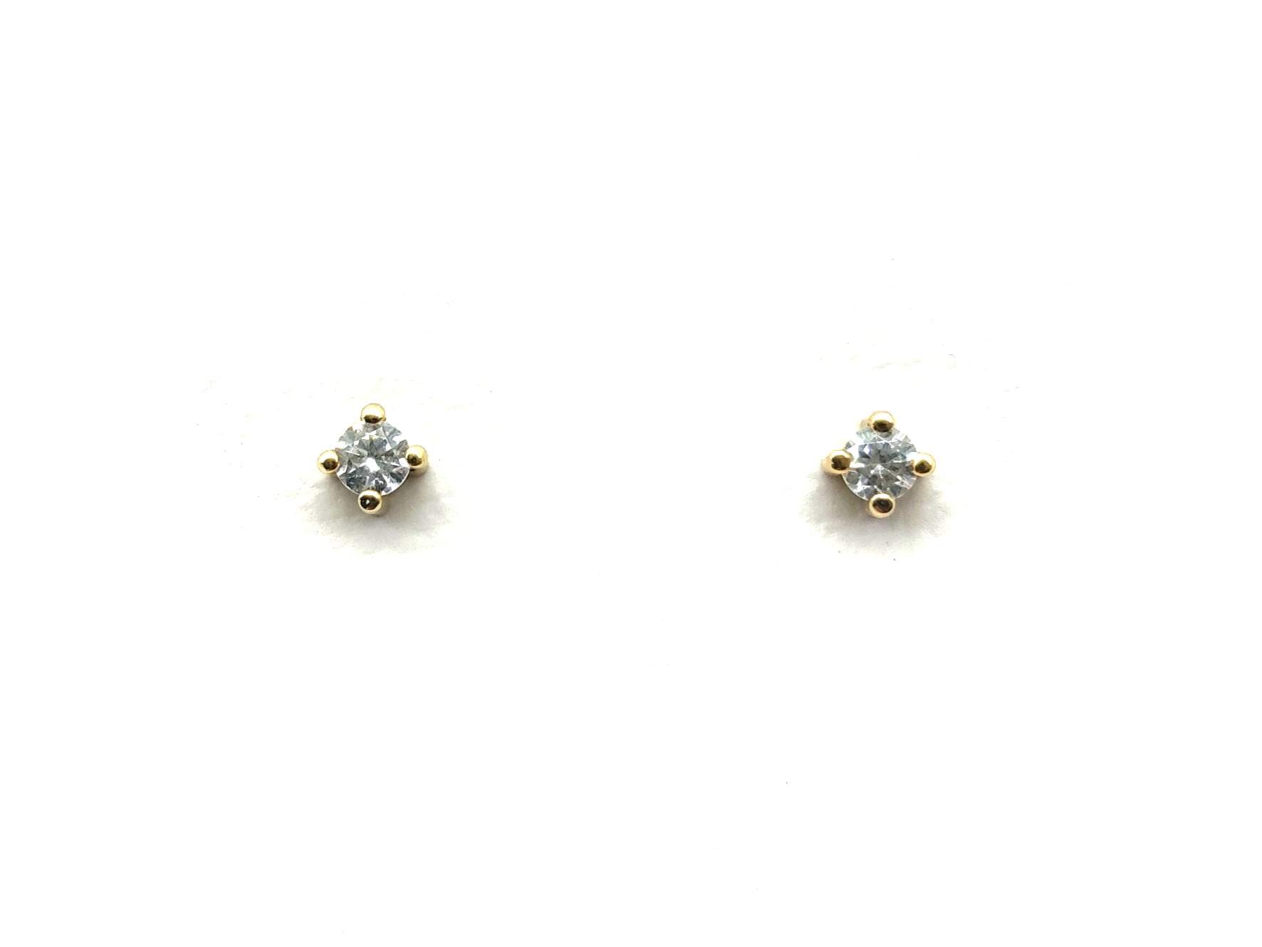 Pendientes Oro 18k Con Diamante
