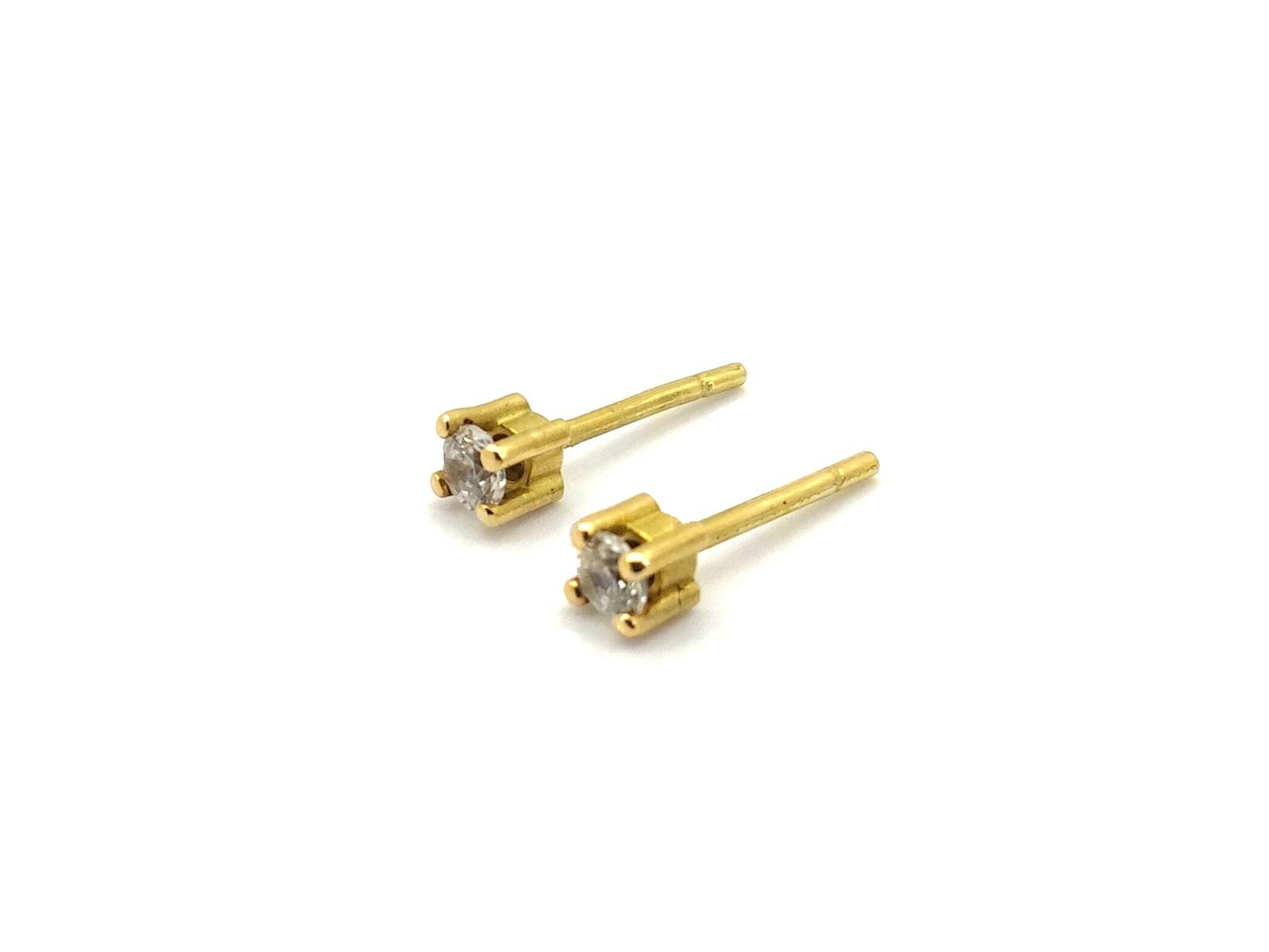Pendientes Oro 18k Con Diamante - Imagen 2