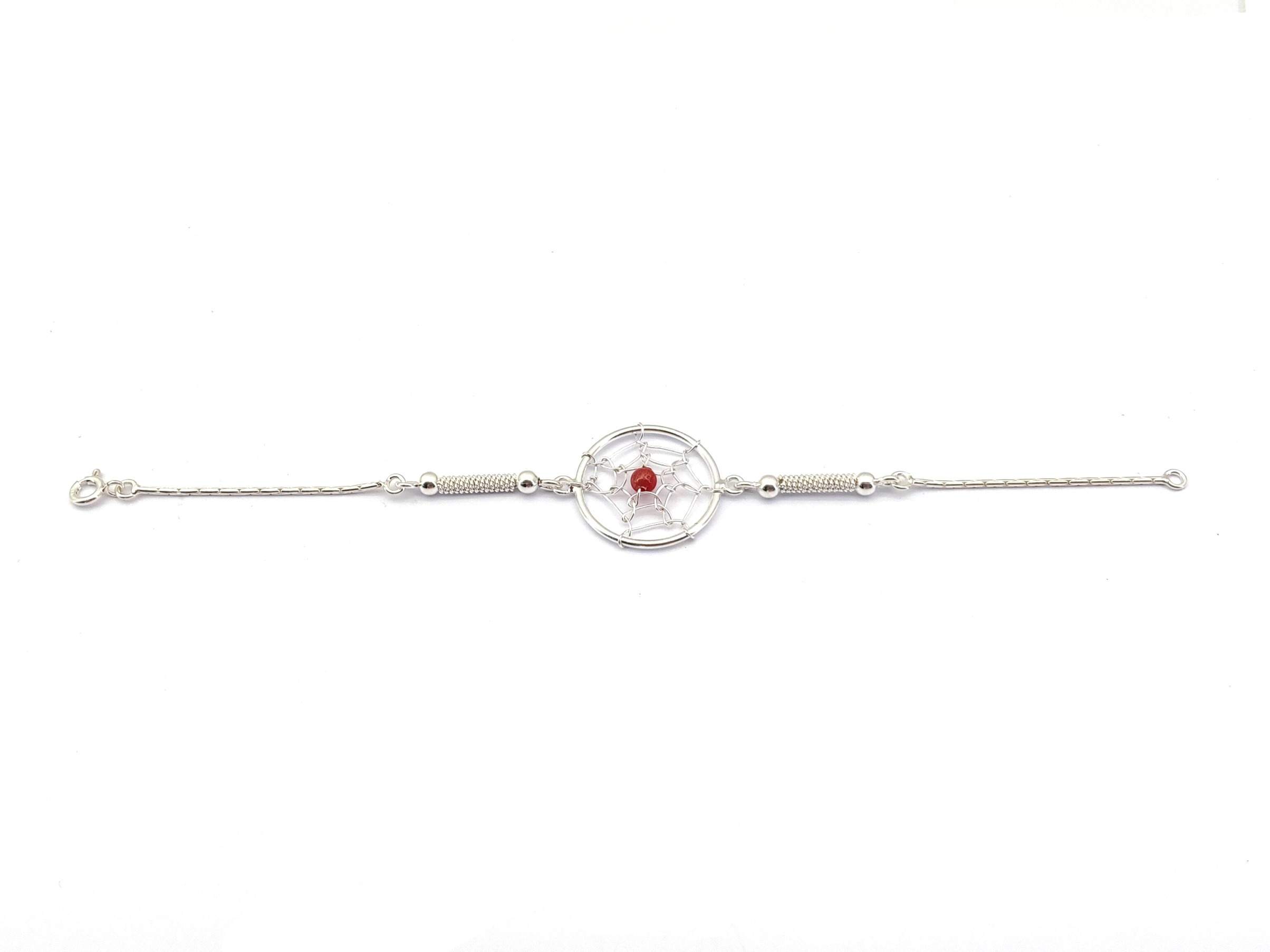Pulsera Plata 925mm Con Coral - Imagen 2