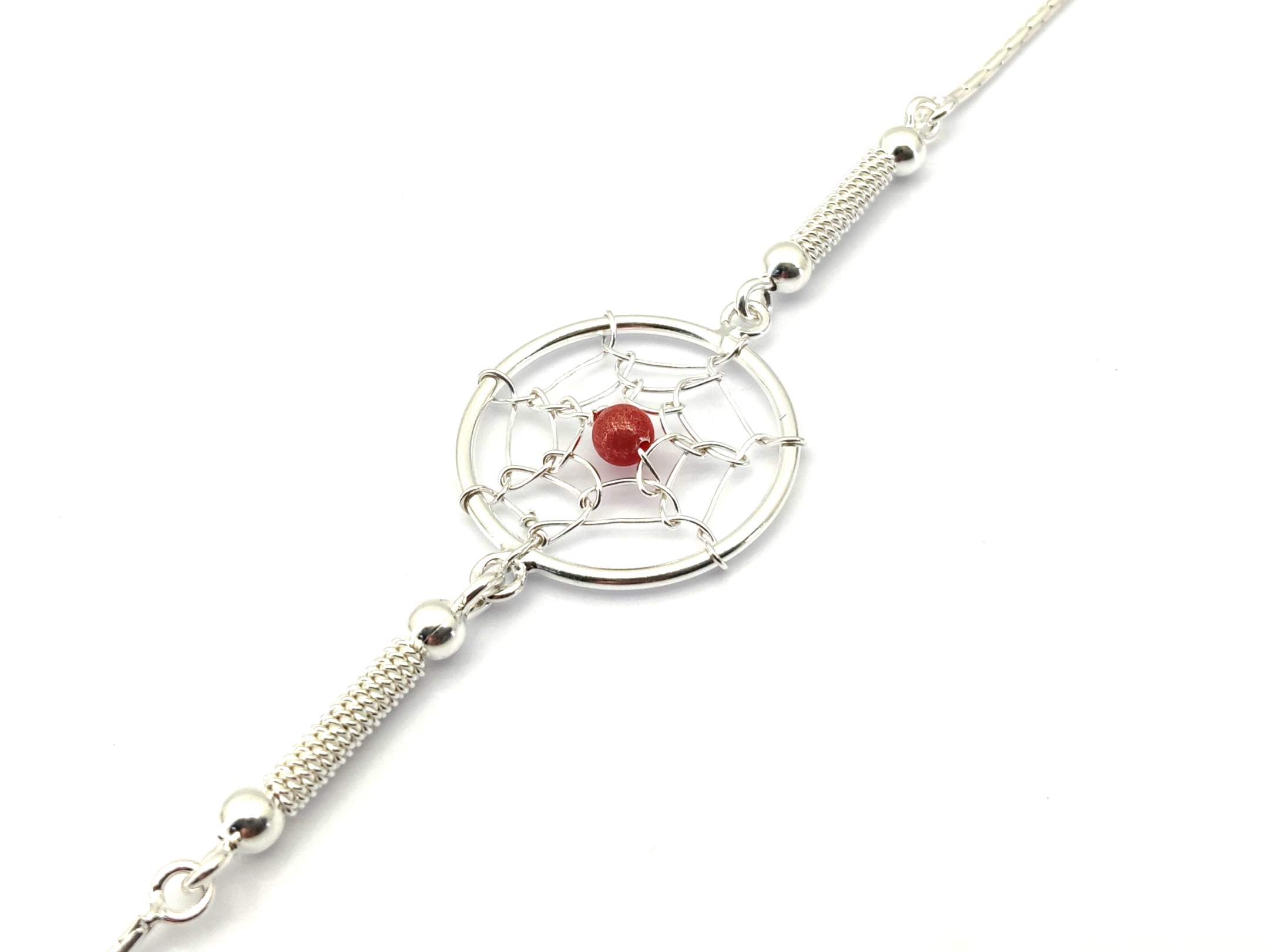 Pulsera Plata 925mm Con Coral - Imagen 3
