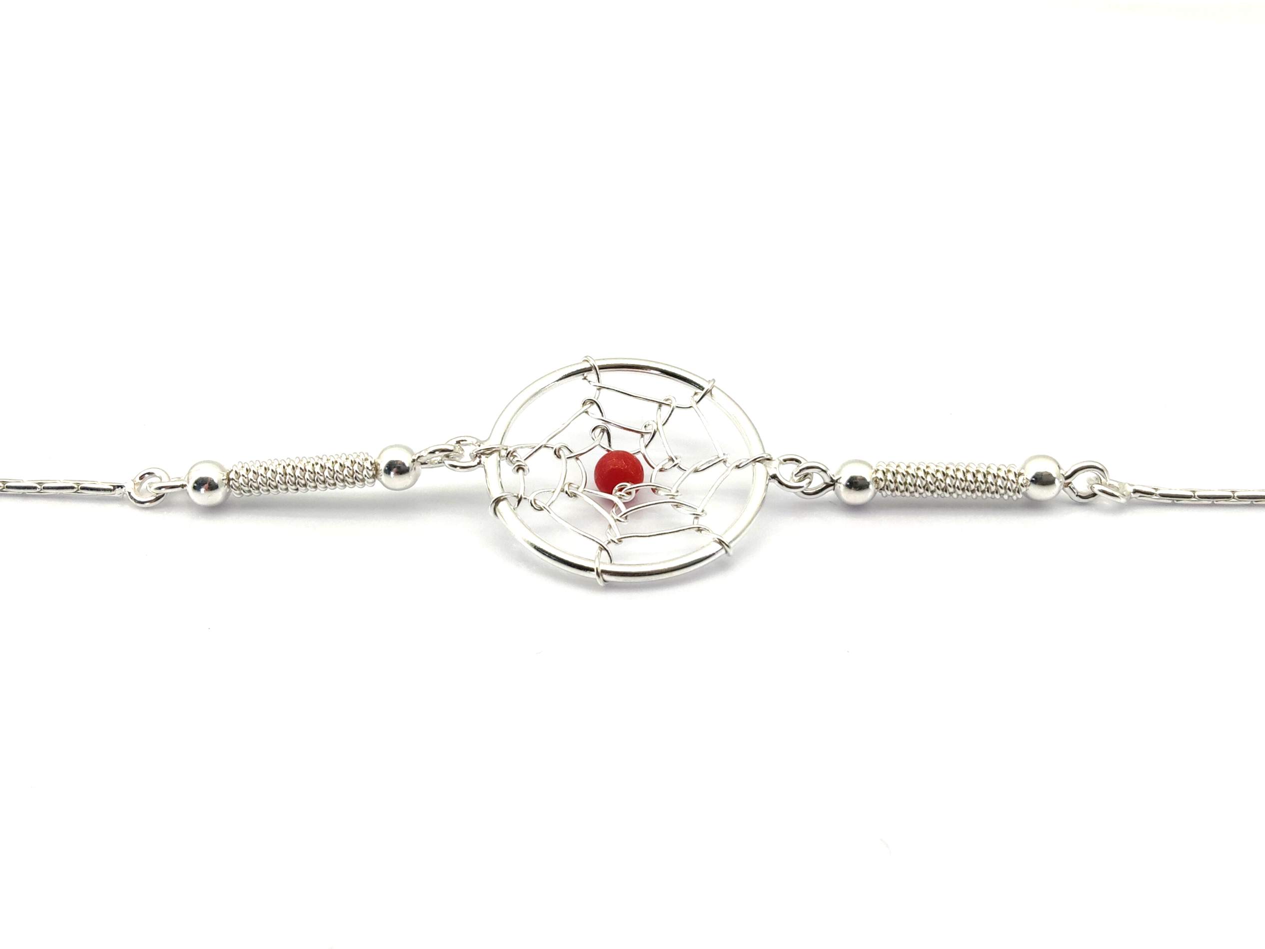 Pulsera Plata 925mm Con Coral - Imagen 4