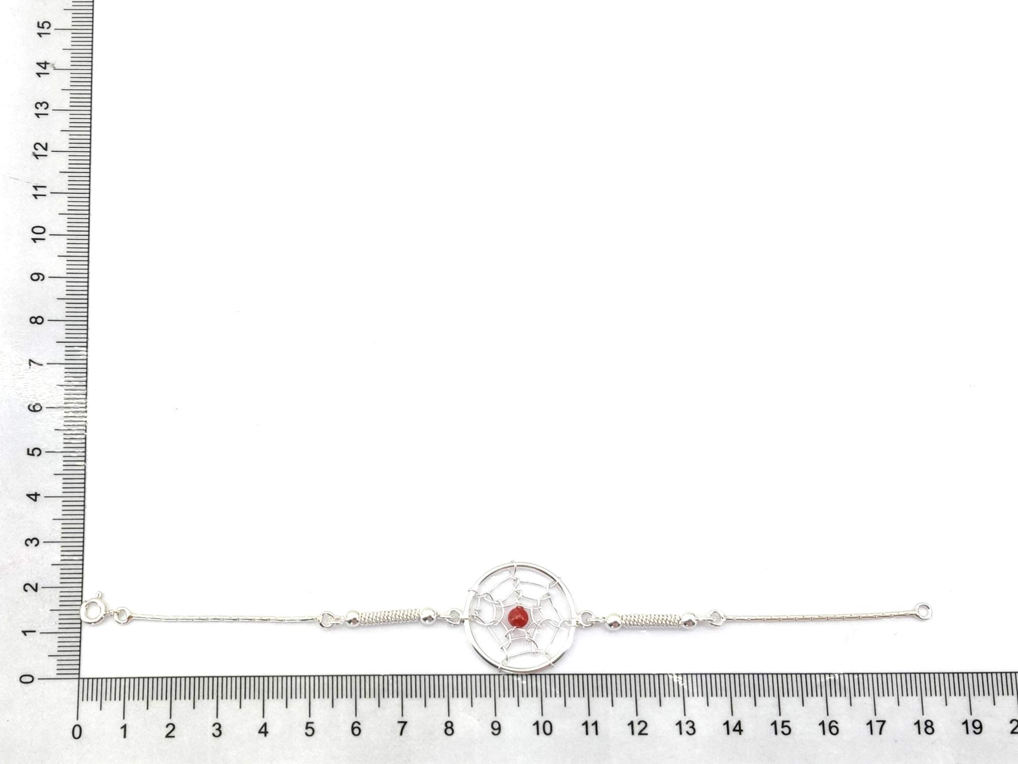 Pulsera Plata 925mm Con Coral - Imagen 5