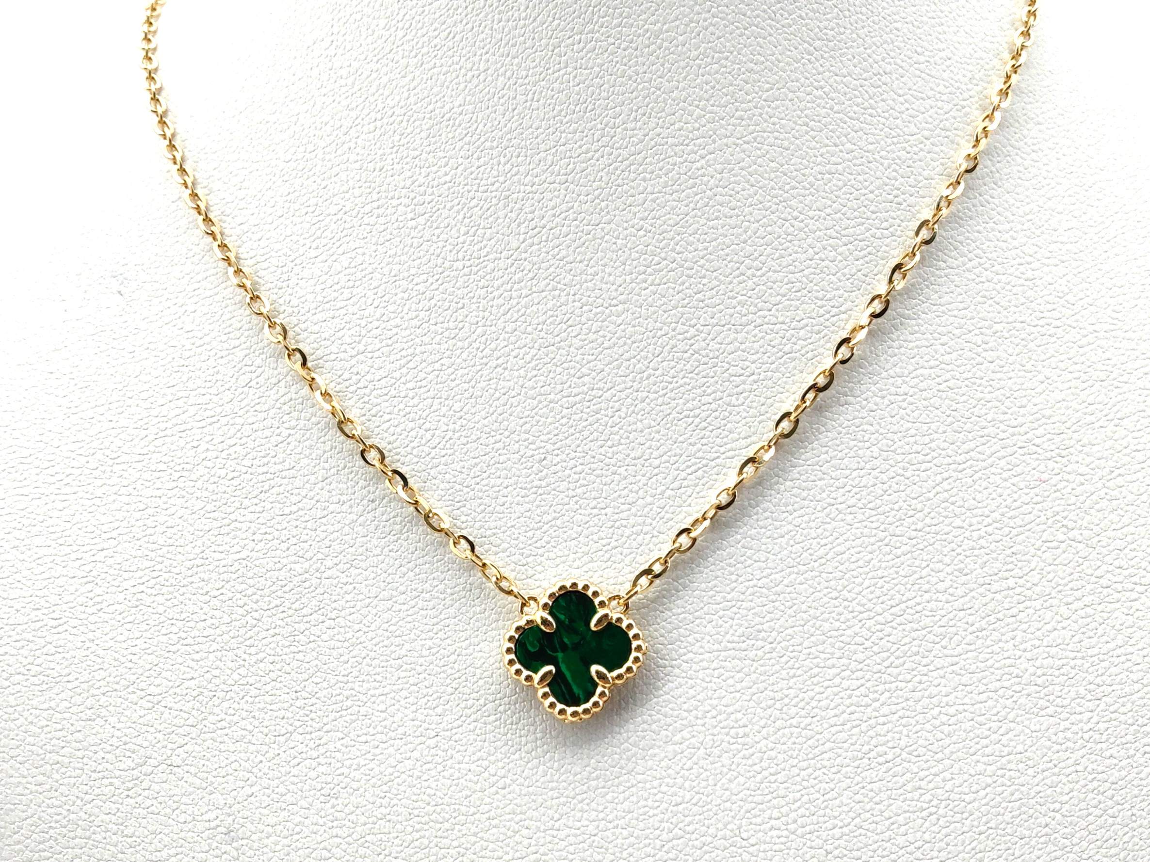 Gargantilla Oro 18k Con Malaquita 22cm