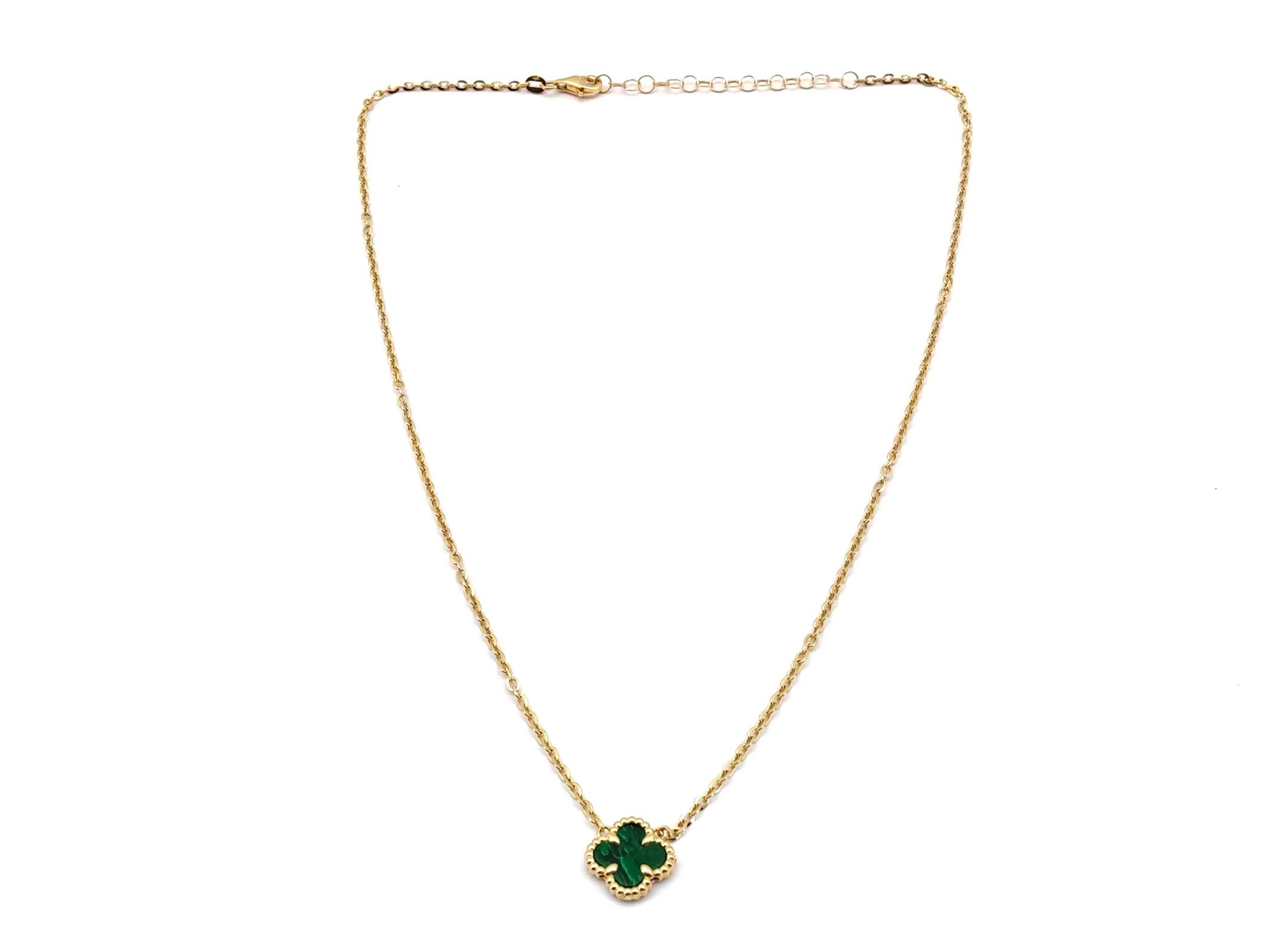 Gargantilla Oro 18k Con Malaquita 22cm - Imagen 2