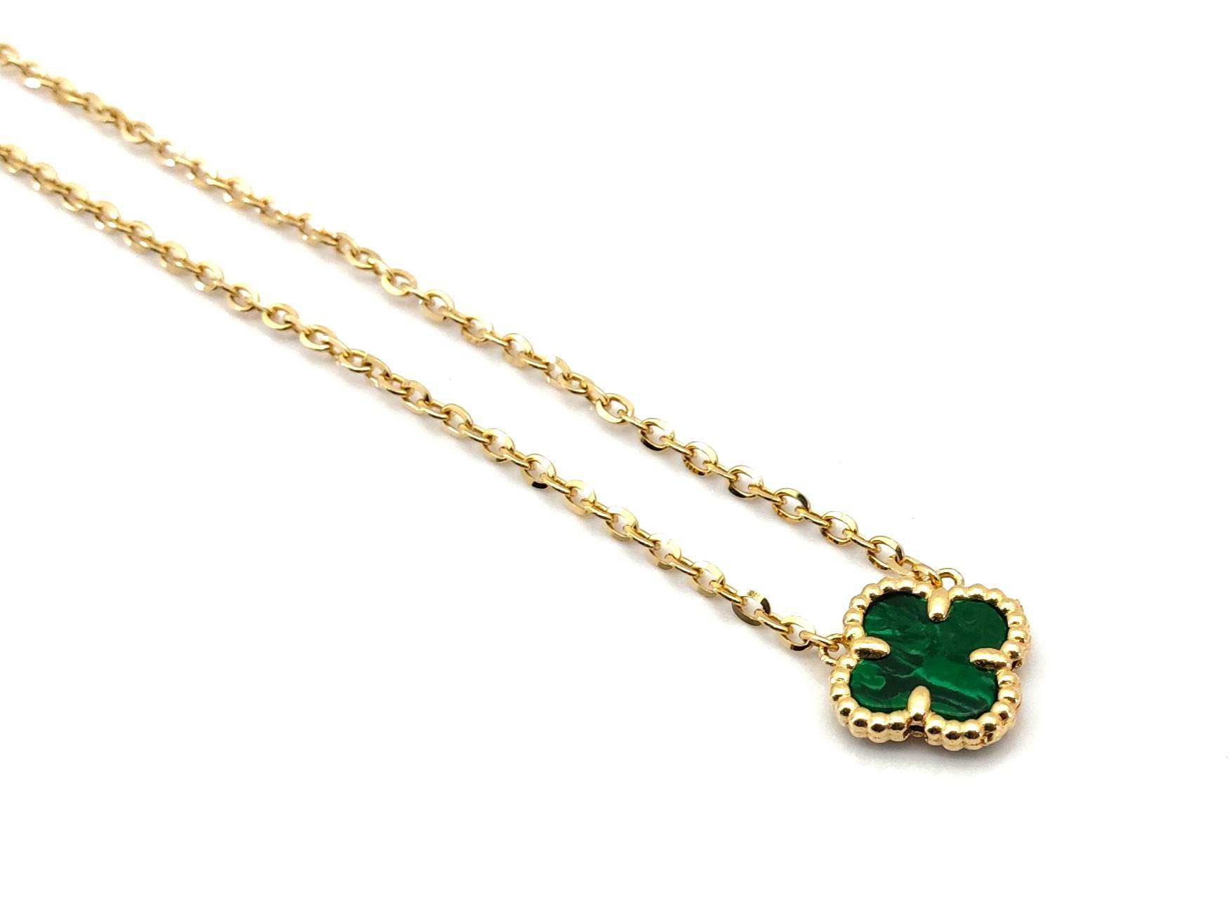 Gargantilla Oro 18k Con Malaquita 22cm - Imagen 3