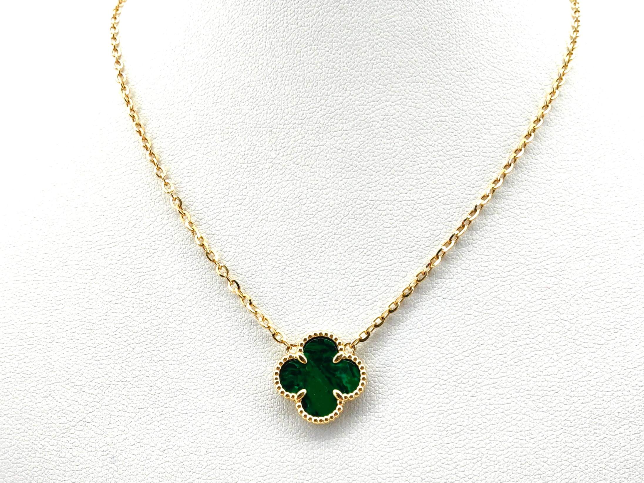 Gargantilla Oro 18k Con Malaquita 22cm