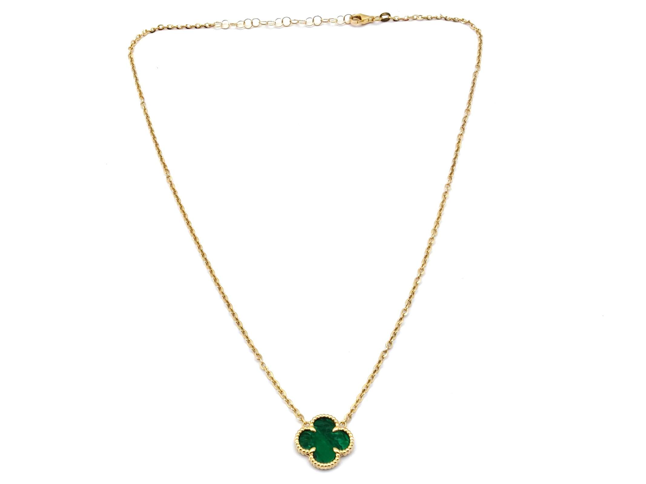 Gargantilla Oro 18k Con Malaquita 22cm - Imagen 2