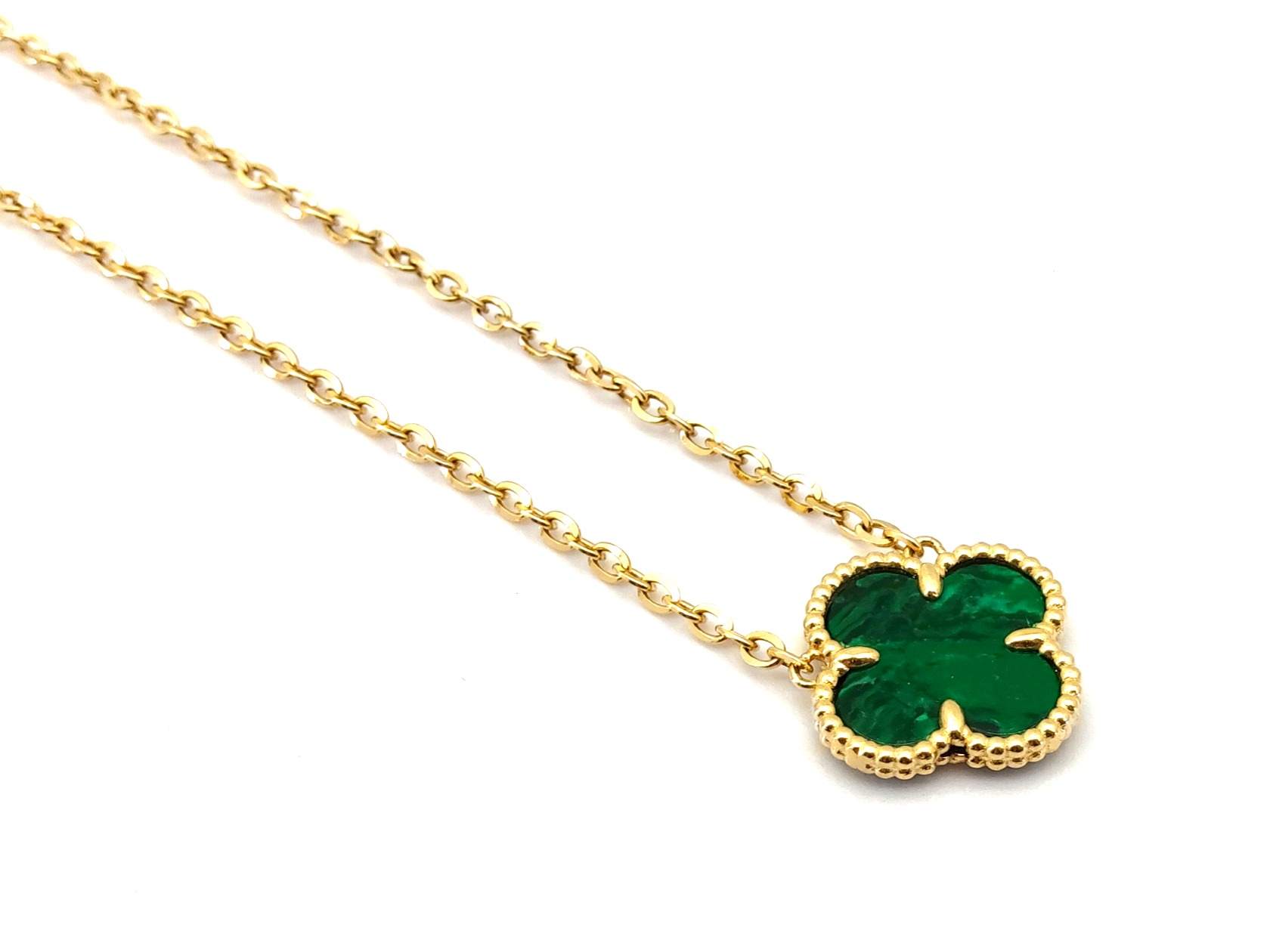 Gargantilla Oro 18k Con Malaquita 22cm - Imagen 3