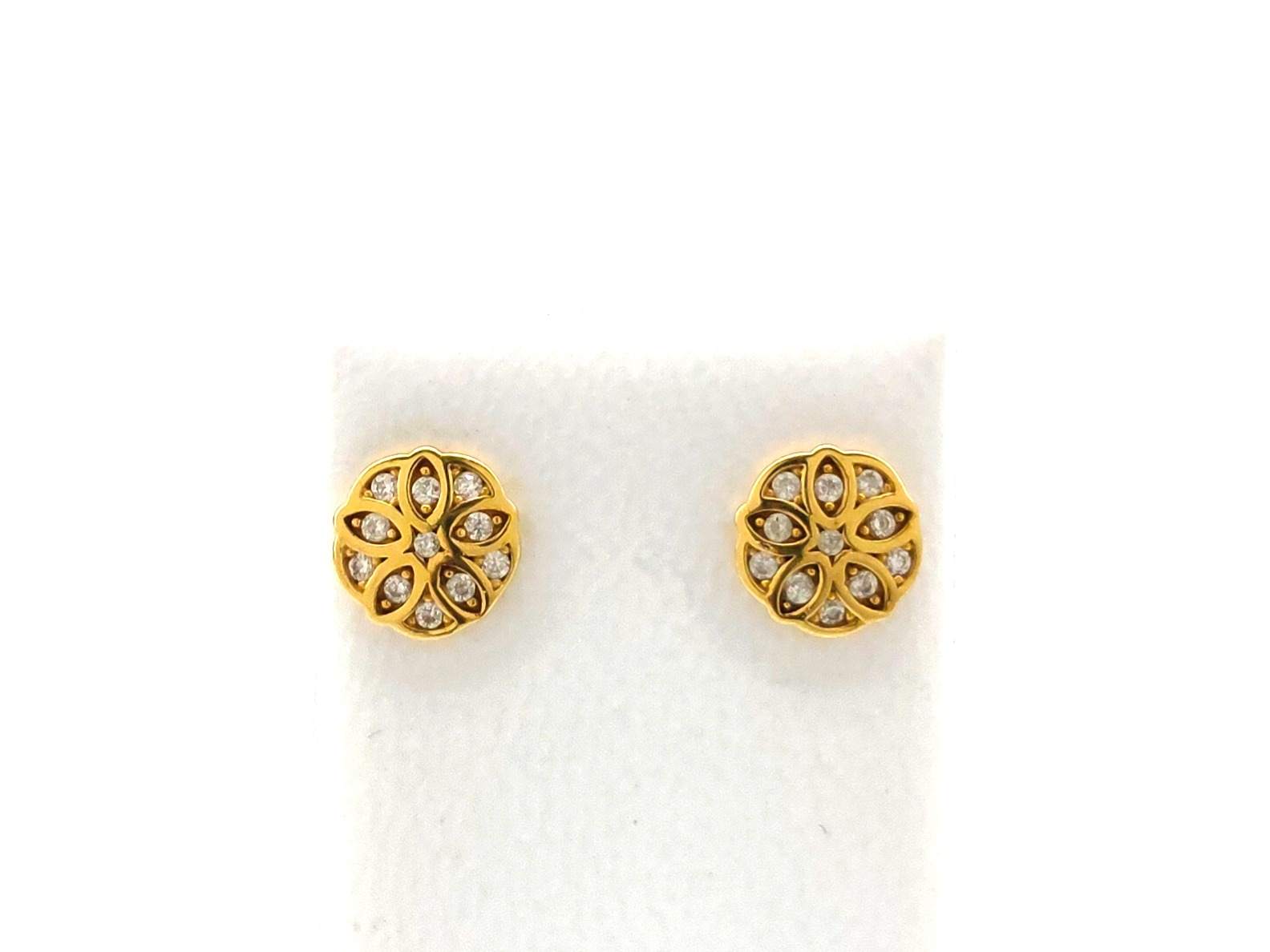 Pendientes Oro 18k Con Circonita