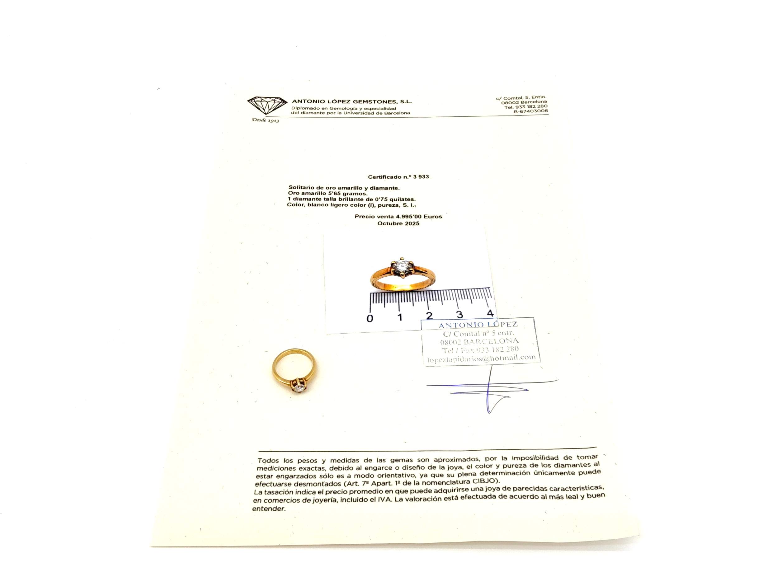 Sortija Oro 18k Con Diamante - Imagen 6