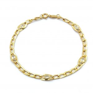 Pulsera Oro 18k Con Circonita