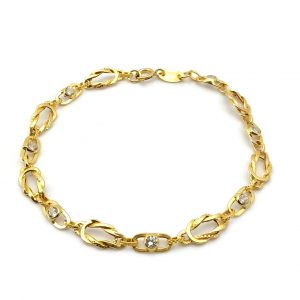 Pulsera Oro 18k Con Circonita